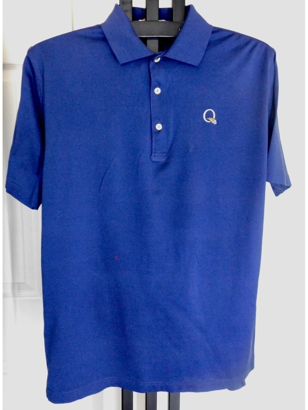 Peter Millar Men's Golf Polo Shirt Size L Navy Blue Embroidered Logo 100% Cotton